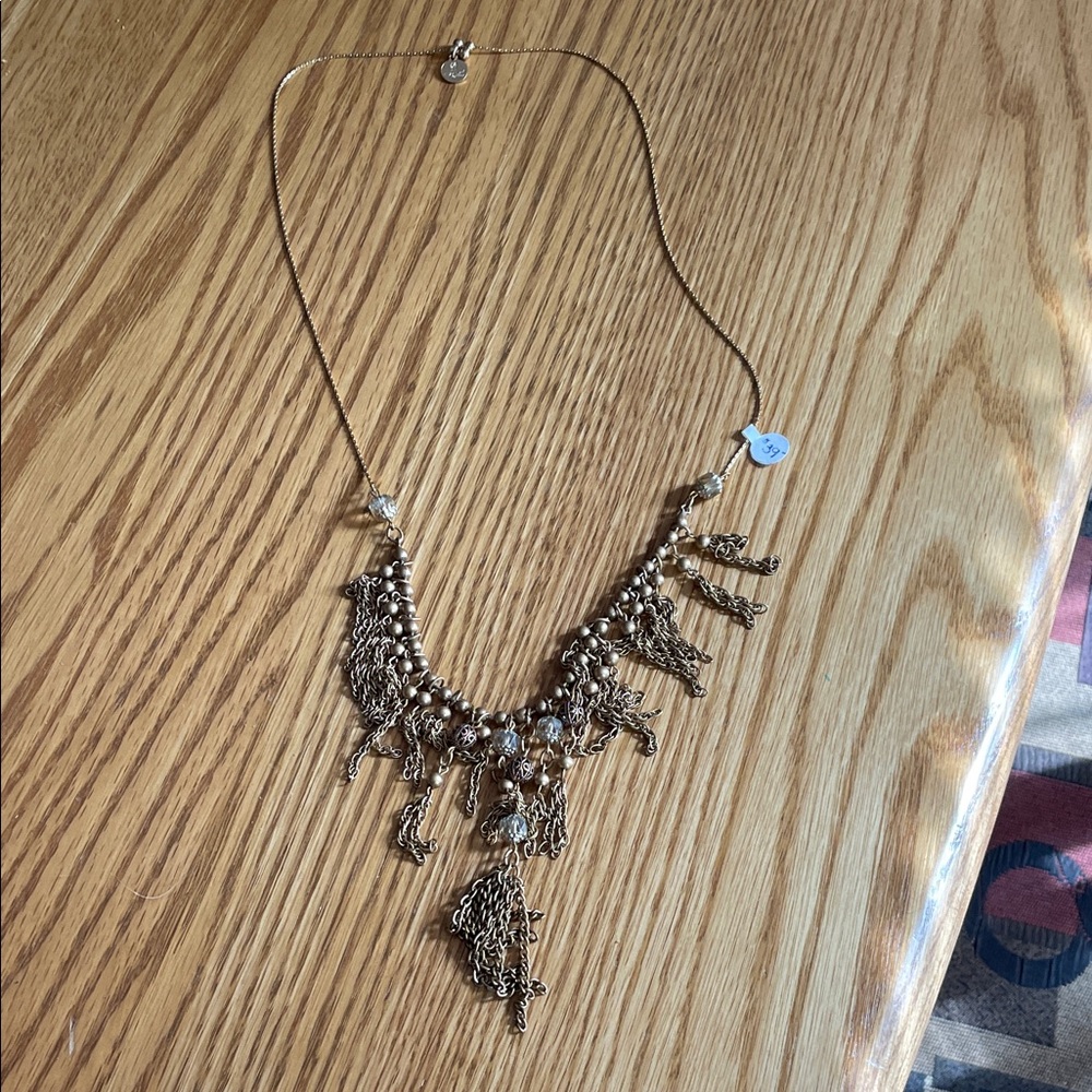 Alex and Ani Gold Fringe Necklace